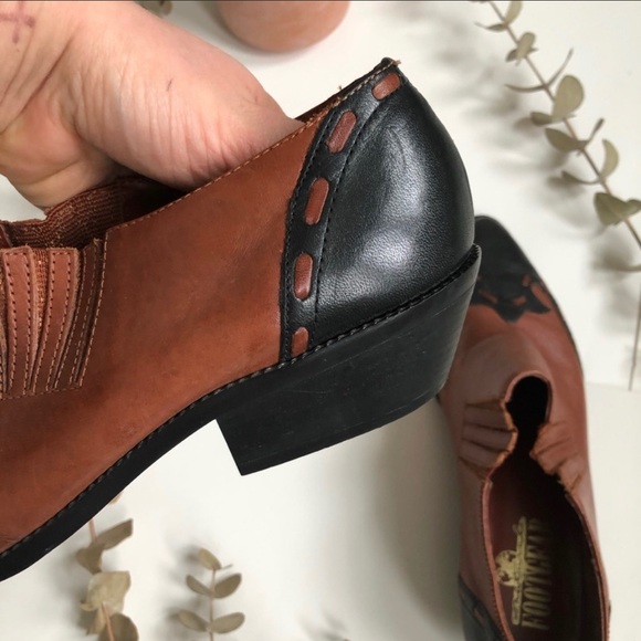 Vintage western black and brown booties - Picture 4 of 4